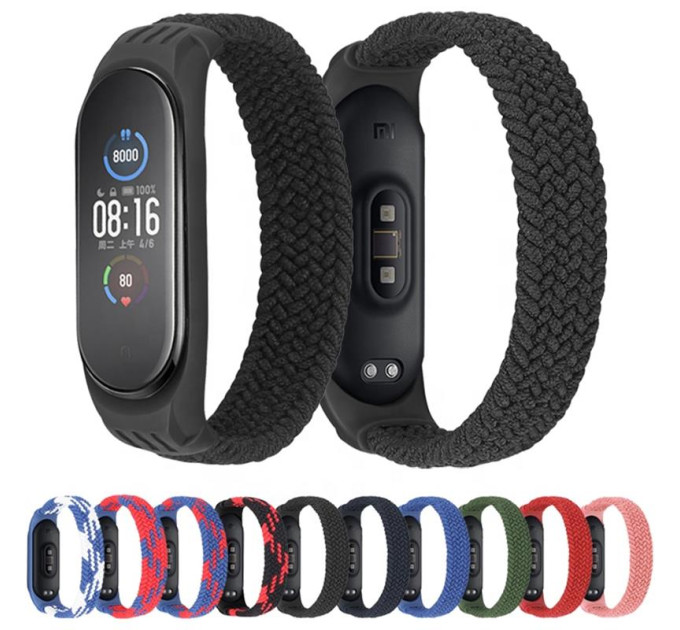 BeCover Ремінець BeCover Elastic Nylon Style для Xiaomi Mi Smart Band 5/Mi Smart Band 6 Size M Black/Red (706146)