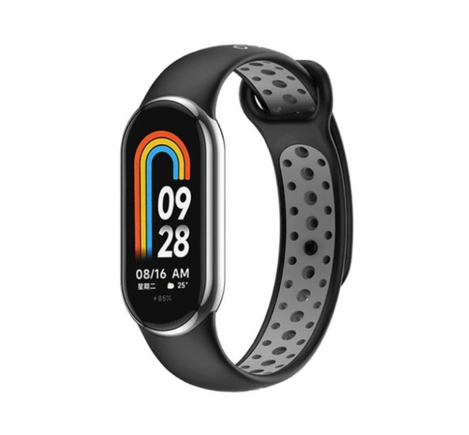 BeCover Ремінець BeCover Vents Style для Xiaomi Mi Smart Band 8 Black-Gray (709415)