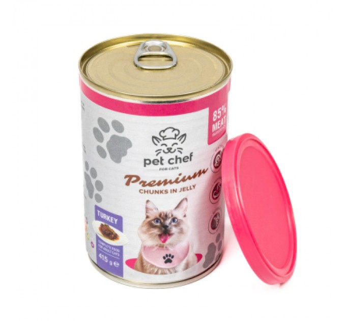 Pet Chef Вологий корм для кішок Pet Chef З індичкою 415 г (4820255193595)