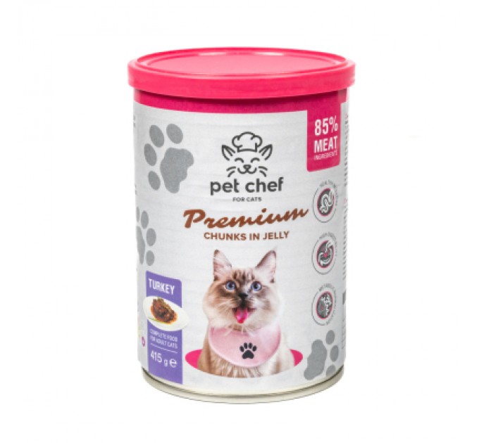 Pet Chef Вологий корм для кішок Pet Chef З індичкою 415 г (4820255193595)