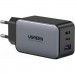 Ugreen Зарядний пристрій Ugreen 3xUSB 65W GaN (2хUSB-C+USB-A) CD244 Grey (10335)