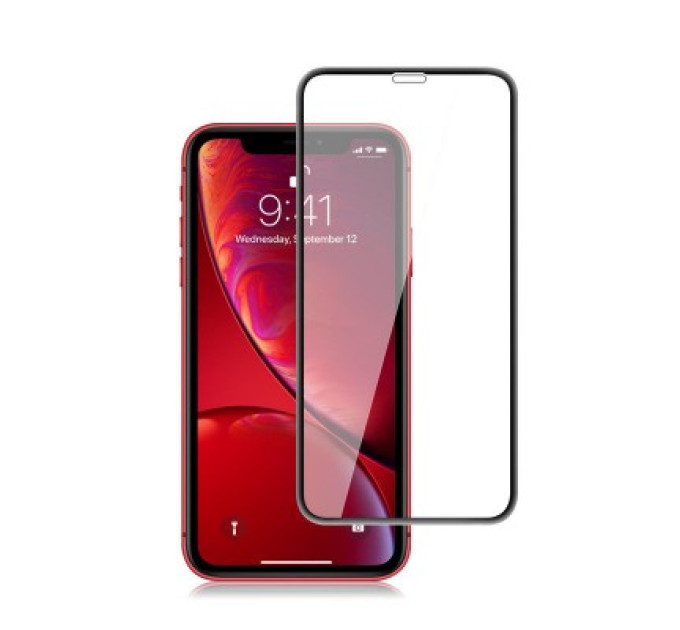 Noname Захисне скло для Apple iPhone 11/XR Black, 0.3мм, 4D ARC, Люкс (Z15791)