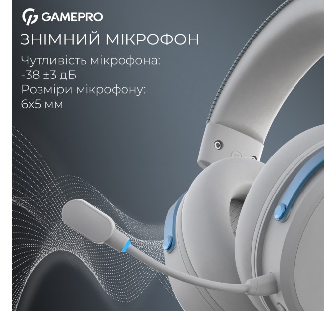GamePro Навушники GamePro Asgard Skadi Wireless White/Blue (HSW191WB)