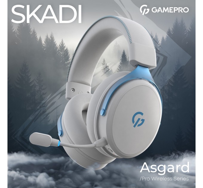 GamePro Навушники GamePro Asgard Skadi Wireless White/Blue (HSW191WB)