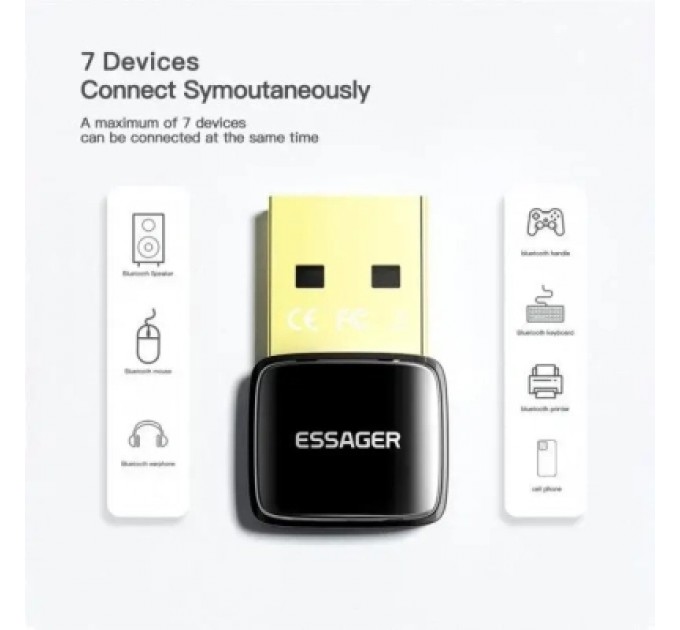 Essager Bluetooth-адаптер Essager Starlord USB Bluetooth 5.0 Adapter Black (EBT50-XJ01-Z)