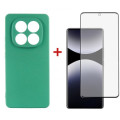 Dengos Чохол до мобільного телефона Dengos Kit Xiaomi Redmi Note 14 Pro case Soft + glass (Mint) (DG-KM-132)