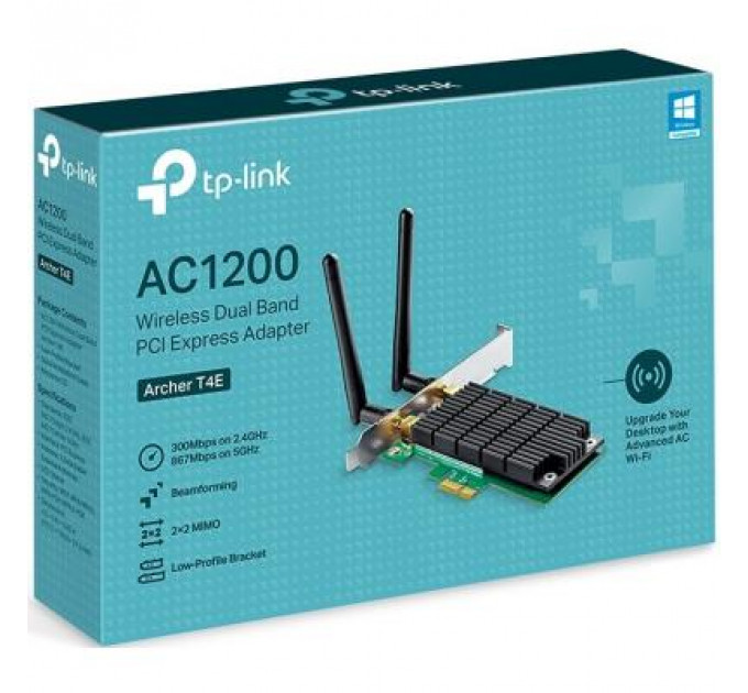 Ретранслятор TP-Link Archer T4E AC1200, PCI Express, Beamforming (ARCHER-T4E)