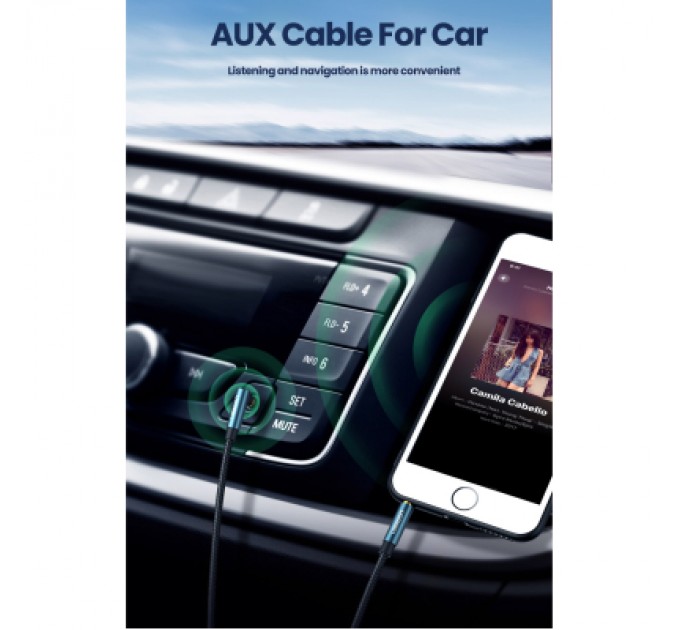 Ugreen Кабель мультимедійний 3.5mm M to 3.5mm M 1.5m 90° corner AV112 blue Ugreen (60180)