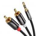 Ugreen Кабель мультимедійний 3.5mm M to 2xRCA M 1.0m AV116 black Ugreen (10749)