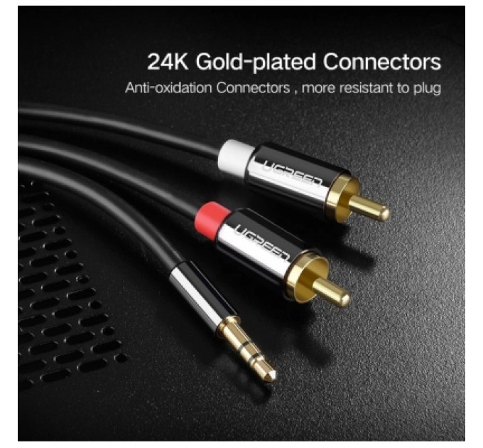 Ugreen Кабель мультимедійний 3.5mm M to 2xRCA M 2.0m AV116 black Ugreen (10584)