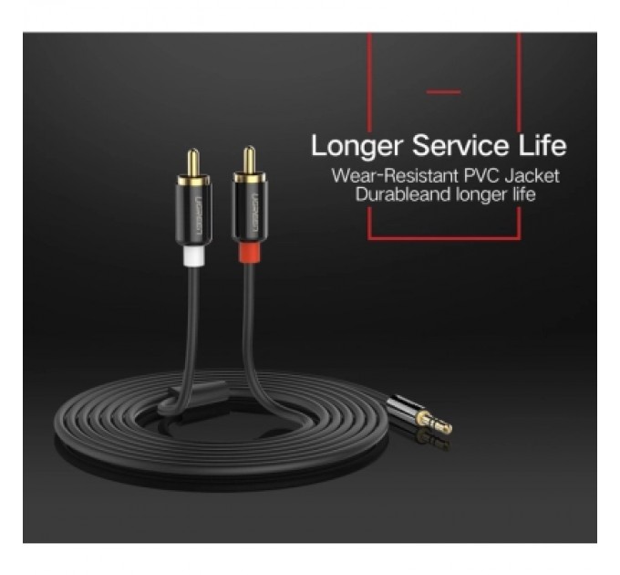 Ugreen Кабель мультимедійний 3.5mm M to 2xRCA M 2.0m AV116 black Ugreen (10584)
