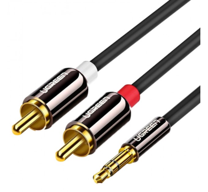 Ugreen Кабель мультимедійний 3.5mm M to 2xRCA M 3.0m AV116 black Ugreen (10590)
