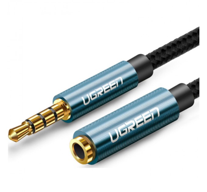 Ugreen Кабель мультимедійний 3.5mm M to 3.5mm F 1.0m AV118 blue Ugreen (40673)