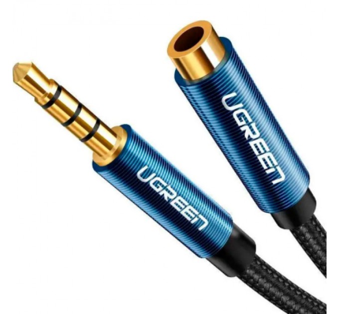 Ugreen Кабель мультимедійний 3.5mm M to 3.5mm F 1.0m AV118 blue Ugreen (40673)