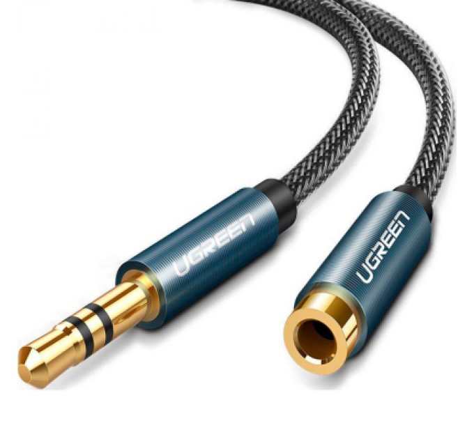 Ugreen Кабель мультимедійний 3.5mm M to 3.5mm F 1.0m AV118 blue Ugreen (40673)