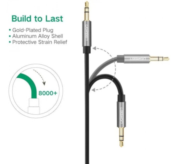 Ugreen Кабель мультимедійний 3.5mm M to 3.5mm M 1.0m AV119 black Ugreen (10733)