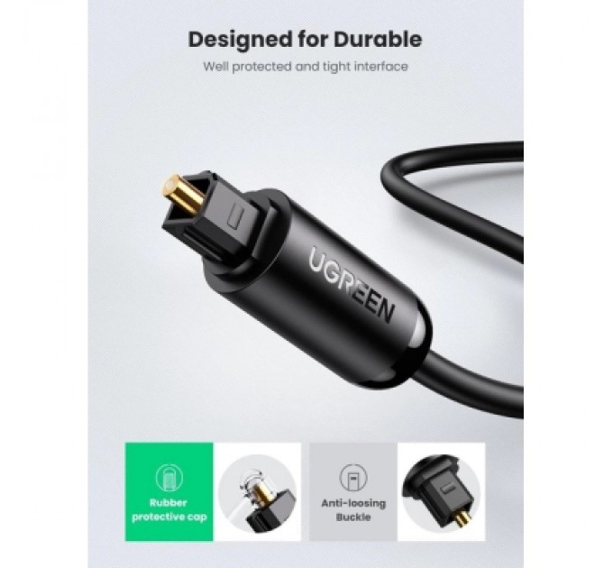 Ugreen Кабель мультимедійний Optical Toslink 1.0m AV122 black Ugreen (70890)