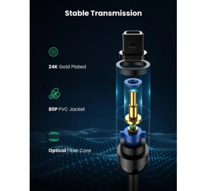 Ugreen Кабель мультимедійний Optical Toslink 1.0m AV122 black Ugreen (70890)