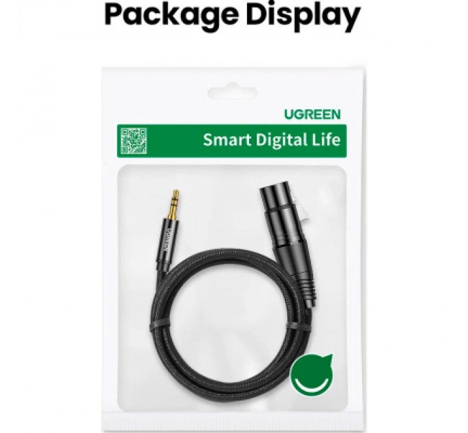Ugreen Кабель мультимедійний 3.5mm M to XLR F 1.0m AV182 black Ugreen (20763)