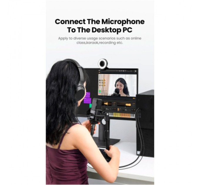 Ugreen Кабель мультимедійний 3.5mm M to XLR F 2.0m AV182 black Ugreen (20244)