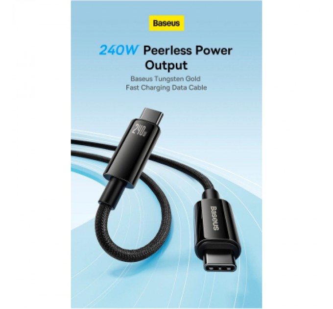Baseus Дата кабель USB-C to USB-C 2.0m 240W Black Baseus (CAWJ040101)