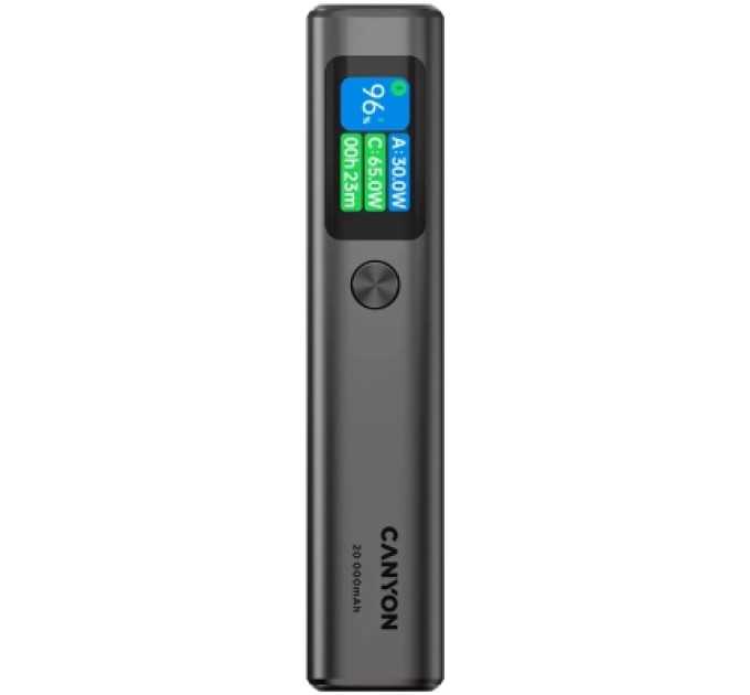 Canyon Батарея універсальна Canyon 20000mAh OnPower 230 TFT PD/130W Dark Grey (CNS-CPB230DG)