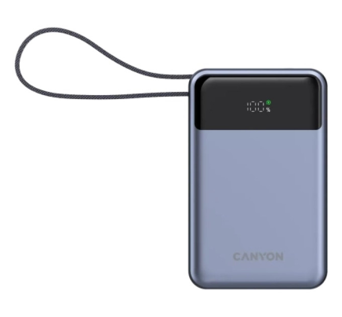 Canyon Батарея універсальна Canyon 20000mAh OnPower 600 PD/65W built-in cable Dark Grey (CNS-CPB600DG)