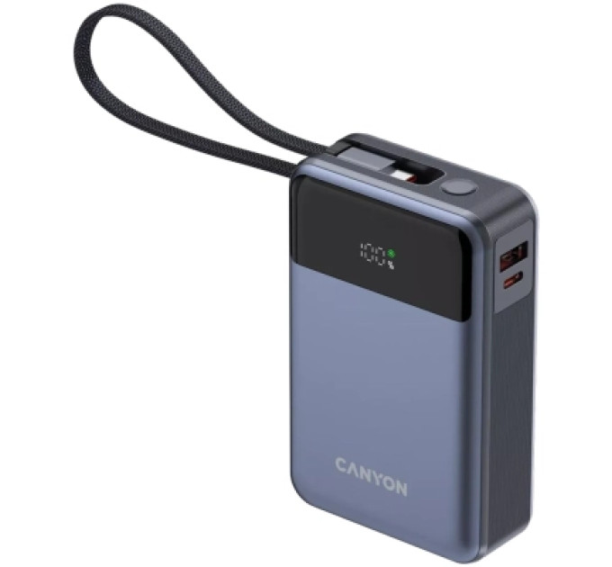 Canyon Батарея універсальна Canyon 20000mAh OnPower 600 PD/65W built-in cable Dark Grey (CNS-CPB600DG)