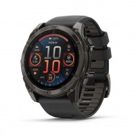 Смарт-годинник Garmin Fenix 8 51mm AMOLED Sapphire Carbon Gray DLC Titanium with Black Silicone (010-02905-63)