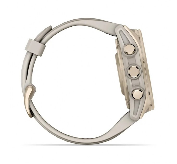 Garmin Смарт-годинник Garmin Fenix 8 43mm AMOLED Sapphire Soft Gold with Fog Gray Silicone (010-02903-18)