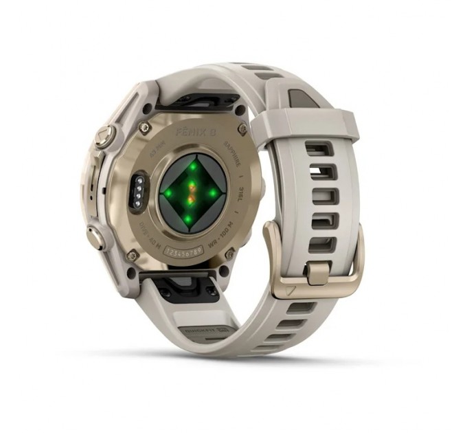 Garmin Смарт-годинник Garmin Fenix 8 43mm AMOLED Sapphire Soft Gold with Fog Gray Silicone (010-02903-18)