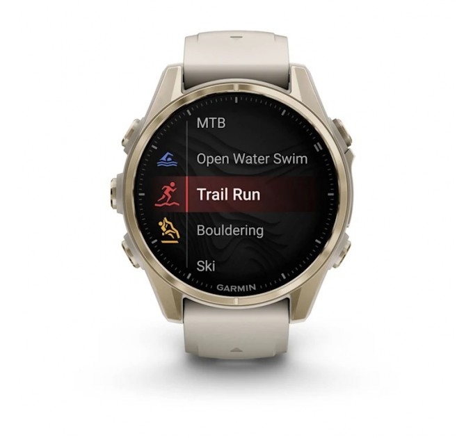 Garmin Смарт-годинник Garmin Fenix 8 43mm AMOLED Sapphire Soft Gold with Fog Gray Silicone (010-02903-18)