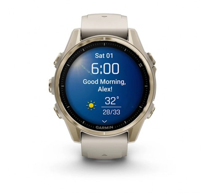 Garmin Смарт-годинник Garmin Fenix 8 43mm AMOLED Sapphire Soft Gold with Fog Gray Silicone (010-02903-18)
