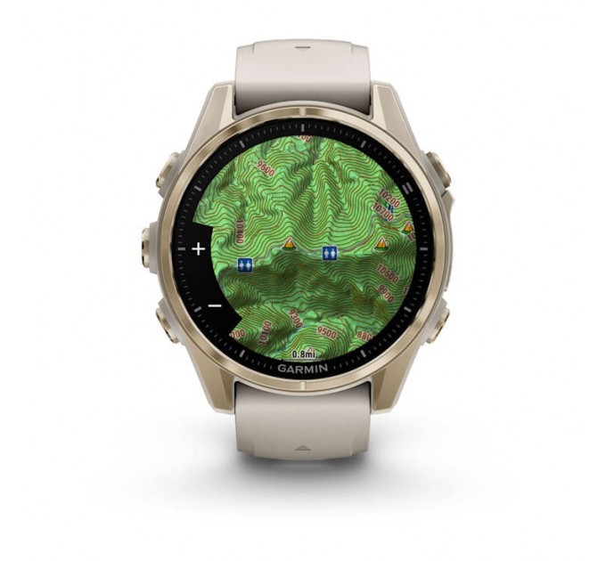 Garmin Смарт-годинник Garmin Fenix 8 43mm AMOLED Sapphire Soft Gold with Fog Gray Silicone (010-02903-18)