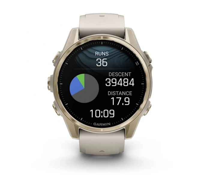 Garmin Смарт-годинник Garmin Fenix 8 43mm AMOLED Sapphire Soft Gold with Fog Gray Silicone (010-02903-18)