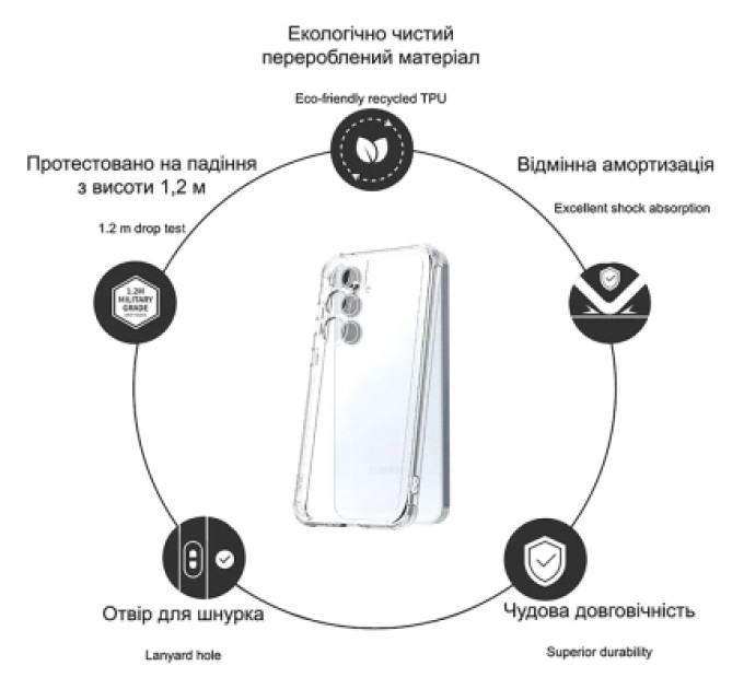 Drobak Чохол до мобільного телефона Drobak Acrylic Case with Airbag Samsung Galaxy S24 FE Camera cover (949427)