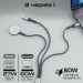 Promate Дата кабель USB-C to Lightning 27W + USB-C 60W + Apple Watch 2.5W 1.5m icharge trio black Promate (icharge-trio.black)