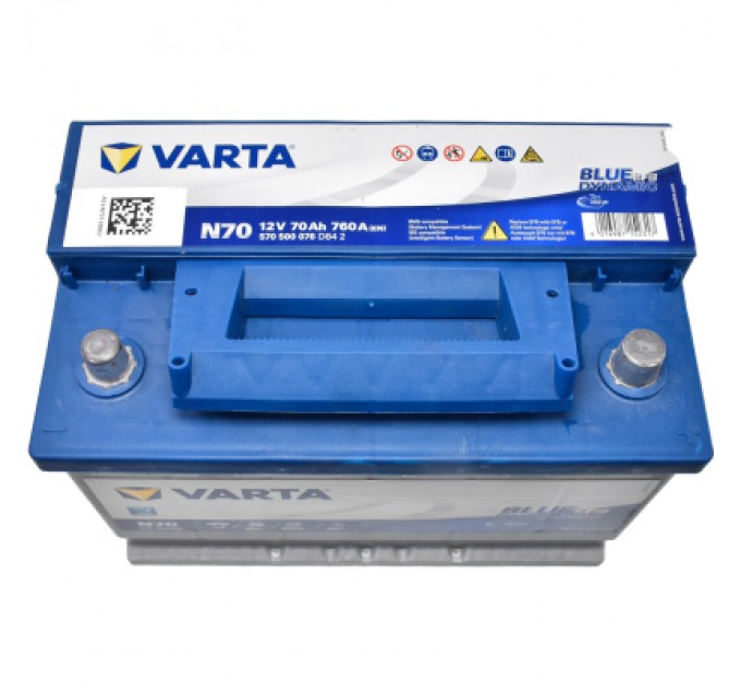 Varta Акумулятор автомобільний Varta BlueDynamicEFB70AhЕв(-/+)(760EN) N70 (570500076)