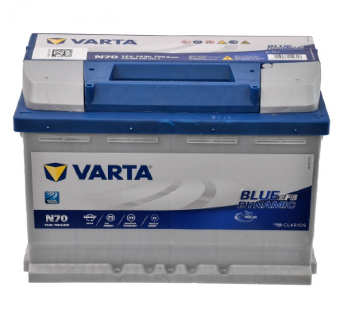 Varta Акумулятор автомобільний Varta BlueDynamicEFB70AhЕв(-/+)(760EN) N70 (570500076)