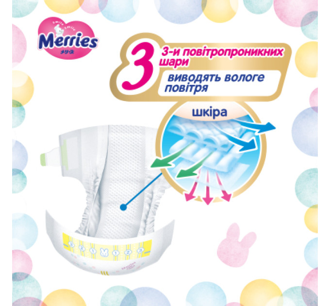 Merries Підгузки Merries розмір M (6-11 кг) 56 шт (4901301418999)
