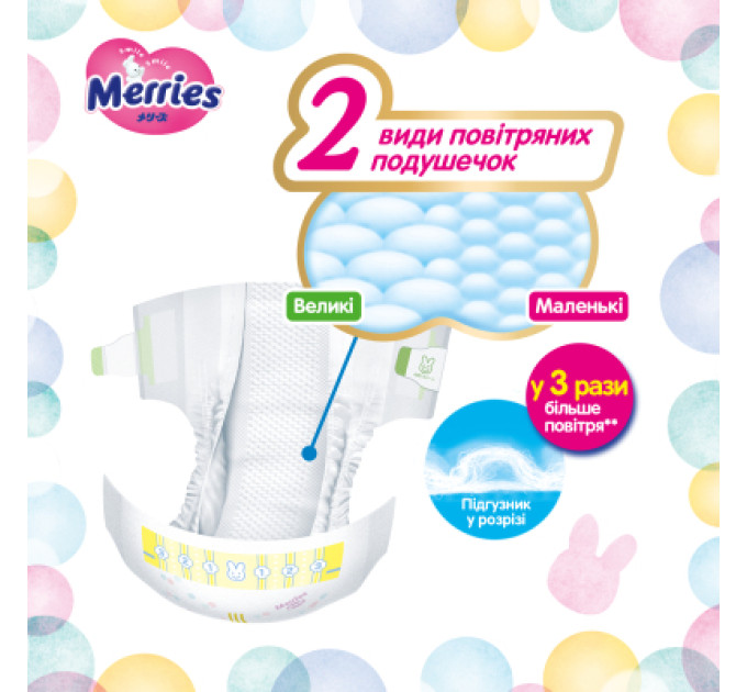 Merries Підгузки Merries розмір M (6-11 кг) 56 шт (4901301418999)