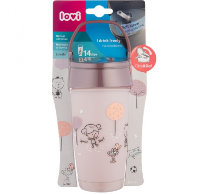 Lovi Поїльник-непроливайка Lovi Lovely Boy із силіконовою трубочкою 350 мл (35/355girl)