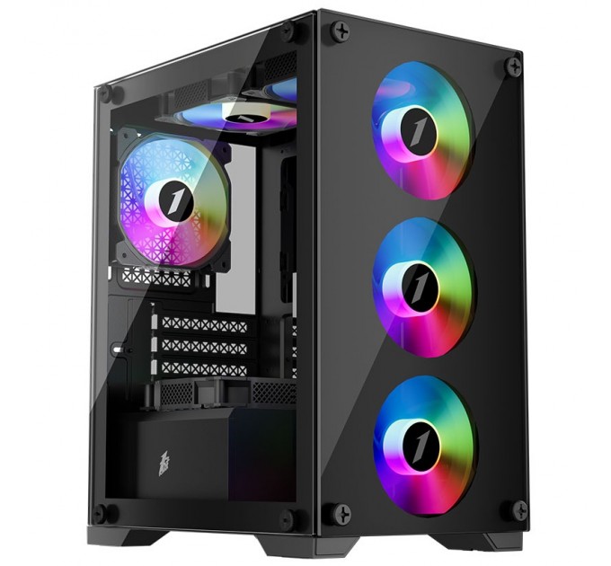 1stPlayer Корпус 1stPlayer X2-M-BK-4F1 Black без БЖ