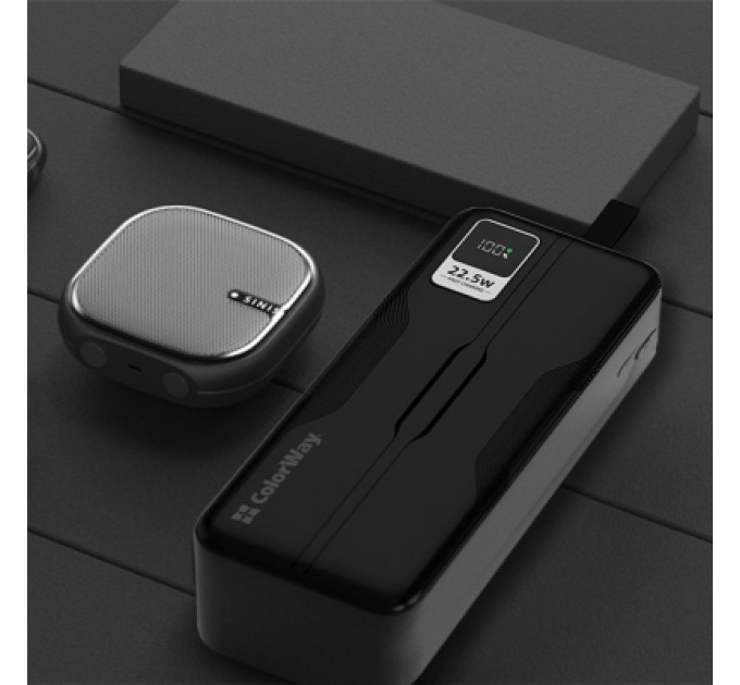 ColorWay Батарея універсальна ColorWay 50 000 mAh PD/18W, QC3.0/22.5, Digital Display, Black (CW-PB500LPC5BK-PDD)