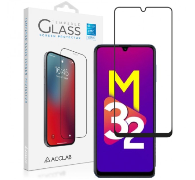 ACCLAB Скло захисне ACCLAB Full Glue Samsung M32 Black (1283126513787)