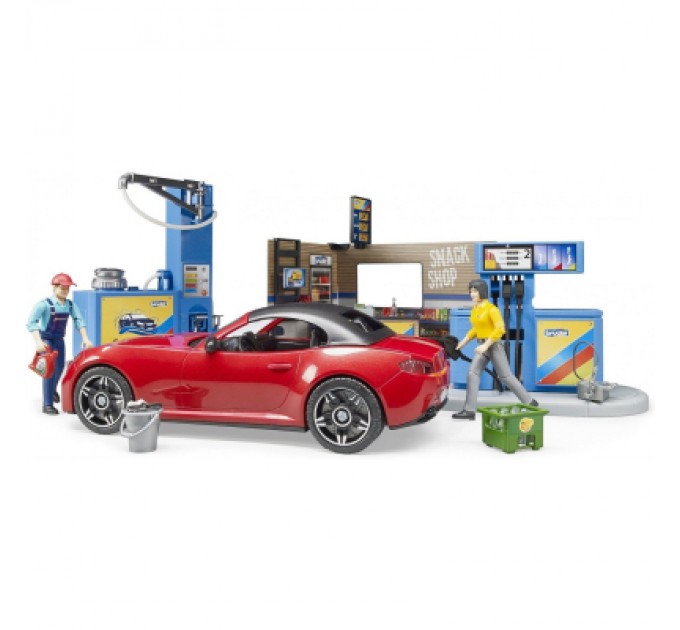 Bruder Ігровий набір Bruder АЗС з автомийкою, автомобілем та фігурками (62111)