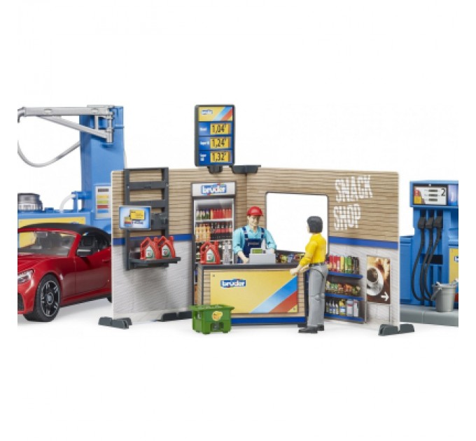 Bruder Ігровий набір Bruder АЗС з автомийкою, автомобілем та фігурками (62111)