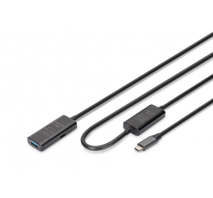 Digitus Дата кабель USB-С Male to USB-A Female 10.0m USB3.2 Gen1 Active 5G Digitus (DA-73111)