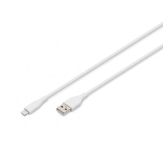 Digitus Дата кабель USB 2.0 AM to Lightning 1.0m 12W white Digitus (AK-600108-010-W)