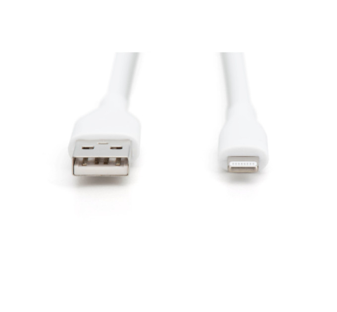 Digitus Дата кабель USB 2.0 AM to Lightning 1.0m 12W white Digitus (AK-600108-010-W)